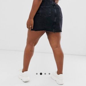 NWT: ASOS Curve denim pelmet skirt in washed black